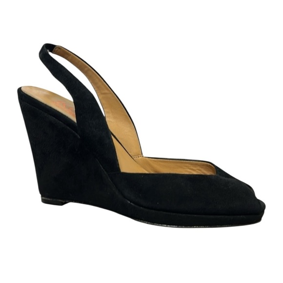 Michael Kors Black Suede Slingback Heels - Picture 1 of 5